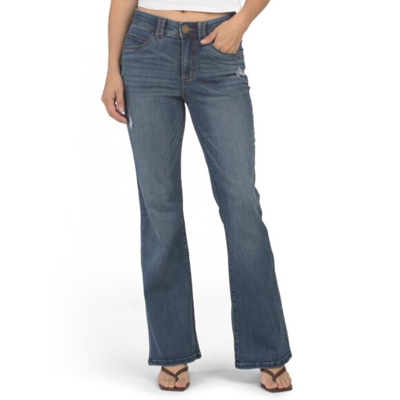 DEMOCRACY Blue Ab Tech High Rise Itty Bitty More Bootcut Jeans - Picture 1 of 2